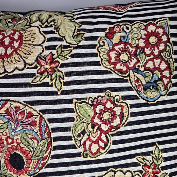 Sugar Skull Floral Embroidered Pillow 18x18" Black Velvet Back Zip Art Deco Boho - Picture 3 of 9